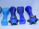 Delcampe - -LOT De 7 PETITS VASES VERRE 6 De Couleur Bleue & 1 Incolore Jus De Grenier     E - Vases