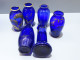 Delcampe - -LOT De 6 PETITS VASES VERRE De Couleur Bleue Collection  Jus De Grenier    E - Vases