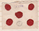Enveloppe 1887 Cabane Meyrueis Ganges Pour Montpellier . 2 Timbres + 5 Sceaux En Cire - 1876-1898 Sage (Type II)