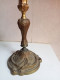 Delcampe - Ancien Bougeoir Bronze Doré Transformé Pour Lampe Hauteur 23 Cm - Bronzes