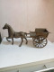 Cheval Et Charette En Laiton Ou Bronze Longueur 27 Cm Hauteur 14 Cm - Bronzes