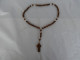 Interesting Prayer Bracelet Necklace Wooden Carved Beads #1860 - Halsketten