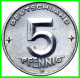 REPUBLICA DEMOCRATICA DE ALEMANIA ( DDR )  MONEDA DE 5 PFENNING AÑO 1949 -  CECA - A - 5 Pfennig