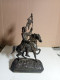 Statuette XIXème Régule Jeanne D'arc A Cheval Hauteur 24 Cm X 14 Cm - Metallo