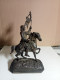 Statuette XIXème Régule Jeanne D'arc A Cheval Hauteur 24 Cm X 14 Cm - Metallo
