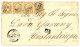 RHODES : 1866 10c(n°21)x4 Obl. GC 5094 + RHODES TURQUIE Sur Lettre Pour CONSTANTINOPLE. Léger Pli Sur 1 Timbre. Combinai - 1849-1876: Période Classique