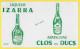 BUVARD BLOTTING PAPER LIQUEUR IZARA ARMAGNAC CLOS Des DUCS - Drank & Bier