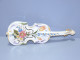 -VIOLON CERAMIQUE FLEURIE PORTE BOUQUET Signé CBV Avec Une Couronne Vitrine   E - Other & Unclassified