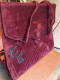 Ancien Sac Velours Bordeaux Vintage Monogramme - Other & Unclassified