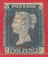 Grande-Bretagne N°2 2p Bleu (petite Couronne) 1840 O - Gebraucht