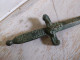 Ancien Ouvre Lettre Bronze Forme Dague Tête De Bouc Pompéi Bacchus - Letter-opener