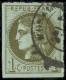 O FRANCE - Poste - 39Cc, Report 3, Obl Cachet à Date: 1c. Olive Bronze - 1870 Bordeaux Printing