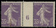 * FRANCE - Poste - 136, Paire Millésime "6": 35c. Semeuse Violet Type II - Unused Stamps