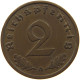 GERMANY 2 PFENNIG 1937 A #c082 0459 - 2 Reichspfennig