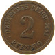 GERMANY EMPIRE 2 PFENNIG 1911 F #s068 0343 - 2 Pfennig