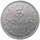 GERMANY WEIMAR 3 MARK 1922 G #a021 1091 - 3 Mark & 3 Reichsmark