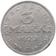 GERMANY WEIMAR 3 MARK 1922 J #a051 0453 - 3 Mark & 3 Reichsmark