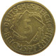 GERMANY WEIMAR 5 PFENNIG 1925 F #a055 0431 - 5 Rentenpfennig & 5 Reichspfennig