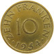 GERMANY WEST 10 FRANKEN 1954 SAARLAND #a047 0481 - 10 Franken