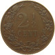 NETHERLANDS 2 1/2 CENTS 1905 #c032 0677 - 2.5 Cent