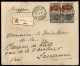 Regno - Vittorio Emanuele III - Coppia Verticale 15 Cent + Coppia Verticale 85 Cent (108 + 112) Su Raccomandata Da Genov - Autres & Non Classés