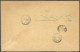 JAPAN - POST IN CHINA 3,5,6 BRIEF, 1903, 11/2 S. Ultramarin Im Senkrechten Eckrandpaar, 3 S. Lilabraun Und 4 S. Rosa Auf - Other & Unclassified