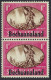 BECHUANALAND PROTECTORATE 1945 KGV 1d Brown & Carmine, Vertical Pair Victory SG129 MH - 1885-1964 Bechuanaland Protectorate