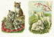 DECALQUES, TRANFERS, DECALCOMANIE Cadox Avec Motif: CHATTE Avec Ses Chatons. MOUTONS, N° 7331 - Autres & Non Classés