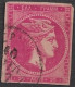 GREECE 1880-86 Large Hermes Head Athens Issue On Cream Paper 20 L Aniline Rose Vl. 72 With Stripe On Top - Gebruikt