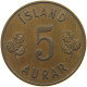 ICELAND 5 AURAR 1961  #a050 0731 - Islande