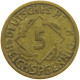 WEIMARER REPUBLIK 5 PFENNIG 1924 J OFF-CENTER #a053 0379 - 5 Rentenpfennig & 5 Reichspfennig
