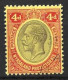 NYASALAND...KING GEORGE V..(1910-36..)....4d......SG91.....CROWN......VFU... - Nyassaland (1907-1953)