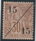 COCHINCHINE - N°5 * (1888) 15+15 Sur 30c Brun - Nuovi