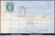 FRANCE N°29B SUR LETTRE AVEC GC 644 BRISAMBOURG CHARENTE INF + CAD DU 15/04/1869 - 1863-1870 Napoleon III With Laurels