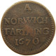 GREAT BRITAIN FARTHING 1670 Charles II. (1660-1685) NORWICH #t018 0069 - A. 1 Farthing