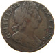 GREAT BRITAIN HALFPENNY  WILLIAM III. (1694-1702) OFF-CENTER #t100 0331 - B. 1/2 Penny