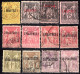 2115.FRANCE LEVANT 1885-1901 #1-8 12 ST. LOT,FIRST 20P/5FR BADLY DAMAGED(TEARED) - Used Stamps