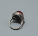 Delcampe - -BELLE ANCIENNE BAGUE ARGENT 925° MARCASSITES & Pierre/Cristal  Rouge BIJOU   E - Bagues