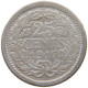 NETHERLANDS 25 CENTS 1917 Wilhelmina 1890-1948 #c040 0421 - 25 Cent