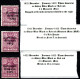 1922-1923 Dec-Jan Thom Saorstát In Shiny Blue Black Or Red Ink, 3 X 6 D Red Purple Stamps With Errors Mounted Mint (MM) - Unused Stamps