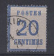 TIMBRE ALSACE LORRAINE N° 6 20c BLEU OBLITÉRÉ CAD 1871 - VERSO SANS DÉFAUT - Used Stamps