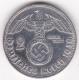 Allemagne 2 Reichsmark 1938 F Stuttgart, Paul Von Hindenburg, En Argent - 2 Reichsmark