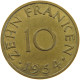 SAARLAND 10 FRANKEN 1954  #MA 067936 - 10 Franken