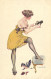 PC ARTIST SIGNED, M. PÉPIN, RISQUE, NOEL DE RIRETTE, Vintage Postcard (b50557) - Pepin
