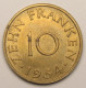 10 Franken Territoire De La Sarre, 1954 - 10 Francos