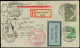 Let EMPIRE PA 43 Et Poste 358 Obl. BADEN-BADEN 20/7/34 S. Env. Rec., Càd FRIEDRICHSHAFEN 21/7, Cachet Zeppelin, Arr. En  - Poste Aérienne & Zeppelin