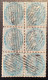 India 1865 SG 55 1/2a Pale Blue Scarce Block Of Six With Interesting Pmk (Queen Victoria - 1858-79 Compagnie Des Indes & Gouvernement De La Reine