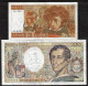 FRANCE - Lot De 2 Billets Français - 10 F Berlioz - 3.7.1975 - 200 F Montesquieu - 1992 - Non Classés