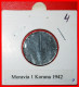 * CZECHIA: BOHEMIA AND MORAVIA UNDER GERMANY (1939-1945)  1 CROWN 1942! IN HOLDER! · LOW START · NO RESERVE! - Militaire Muntslagen-Tweede Wereldoorlog