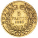 Second-Empire- 5 Francs Napoléon III Tête Nue 1860 Paris - 5 Francs (gold)